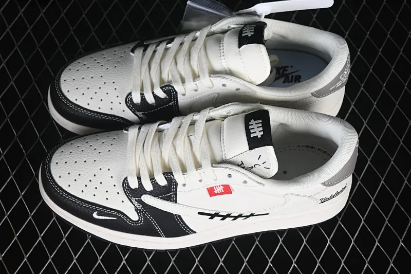 All categories Air Jordan Jordan series basketball shoes Air Jordan 1 Low High-end customized low-top sneakers Air Jordan Low AJ1 Joe 1UN joint beige and black gray stitching High-end customized low-top retro basketball shoes JW1188-169